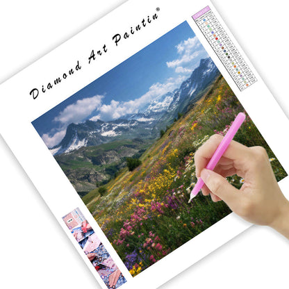 Alpine Meadow Wildflowers - Diamond Painting