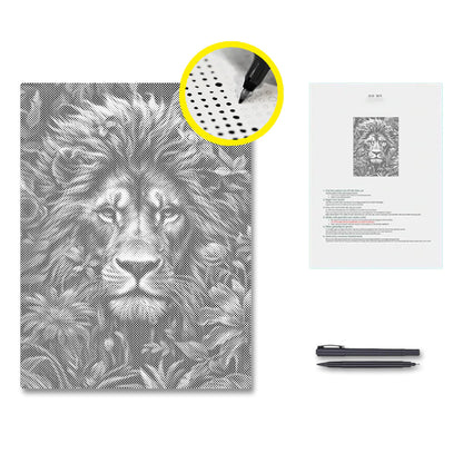 Foliage and Lion's Fury - Dot Painting