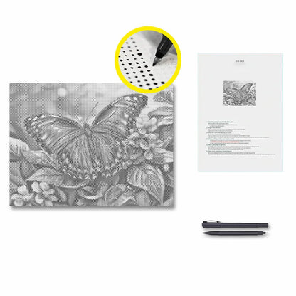 Blue Butterfly - Dot Painting