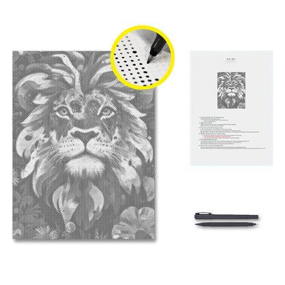 Lion with a Brave Heart - Dot Painting