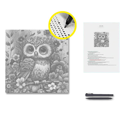 Soft and Cute Baby Owl - Dot Painting