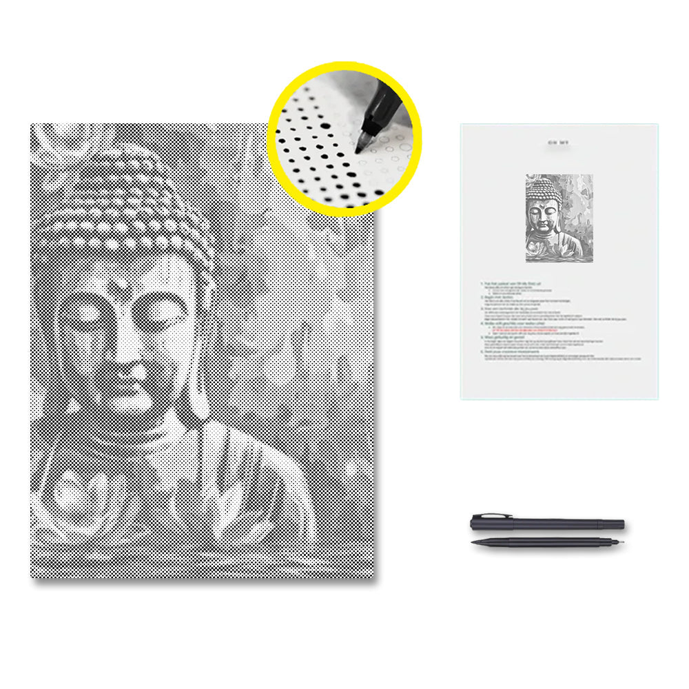 Buddha with Flower - Dot Painting