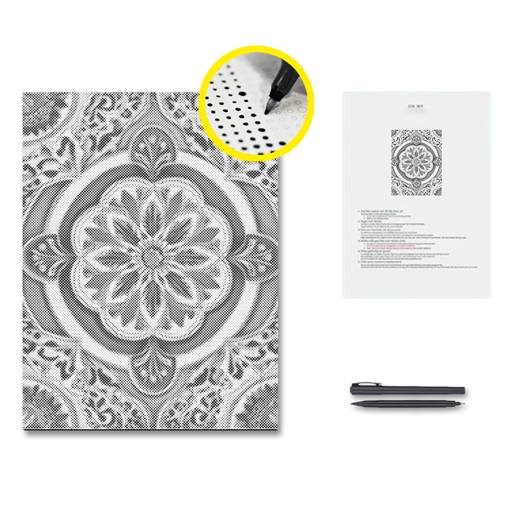 Golden Green Mandala - Dot Painting