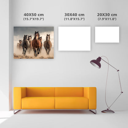 Wild Mustangs Running Free - Diamond Painting