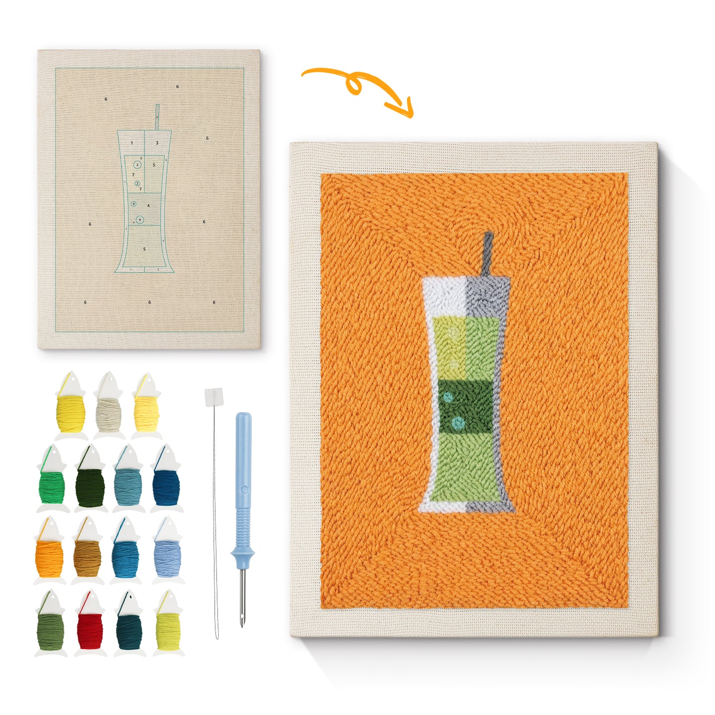 Green Drink - Punch Needle