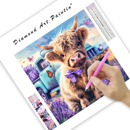 Lavender Moo - Diamond Painting