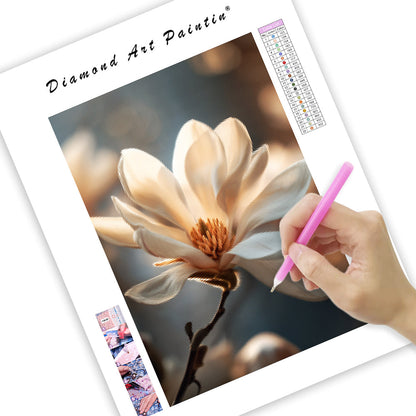 White Magnolia Soft - Diamond Painting