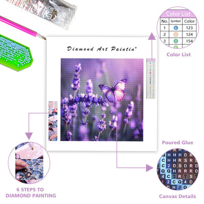 Lavender Butterfly - Diamond Painting