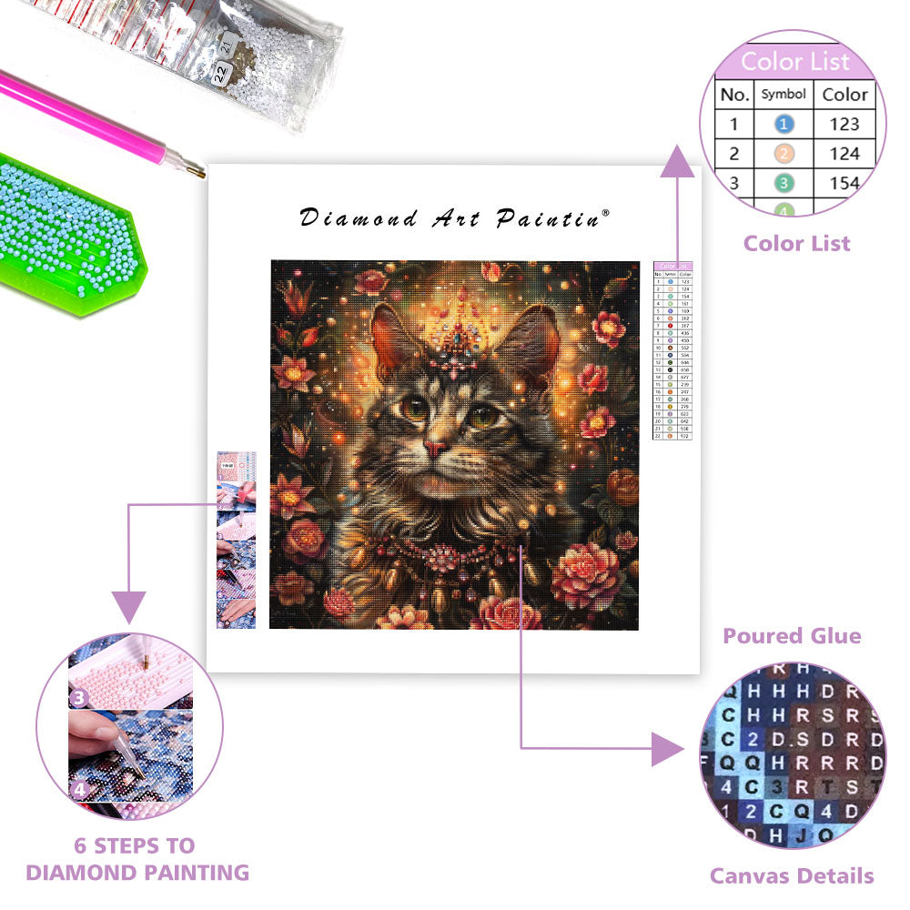 Blossom Cat Queen - Diamond Painting