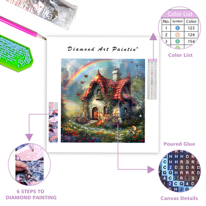 Rainbow Fairy Cottage - Diamond Painting