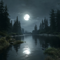Moonlit Lake - Diamond Painting