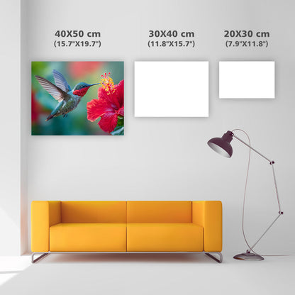 Hummingbird & Hibiscus Moment - Diamond Painting