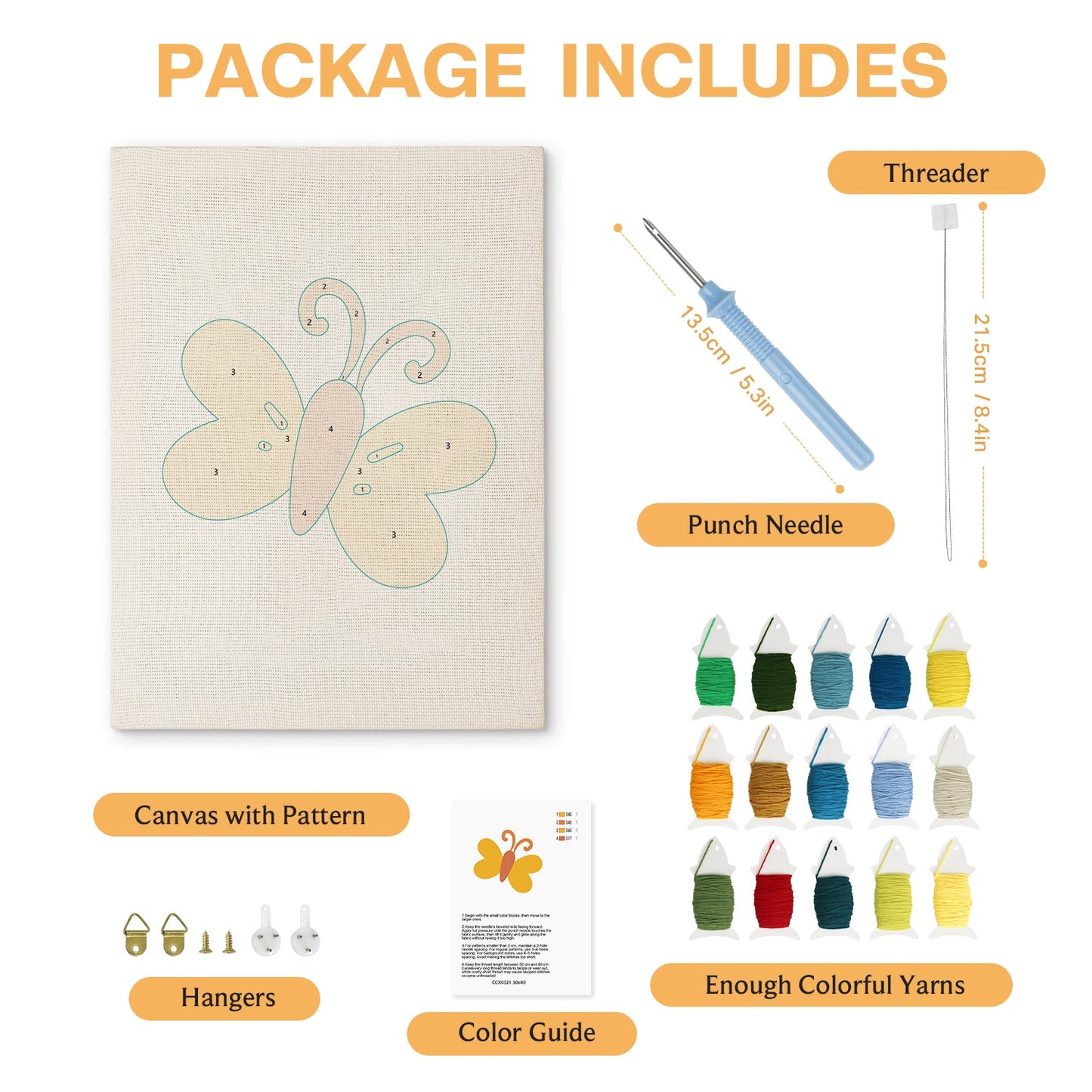 Butterfly Embroidery - Punch Needle