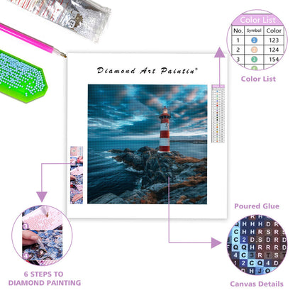 Lighthouse Cliff - Diamond Painting