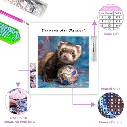 Ferret Playing - Diamond Painting