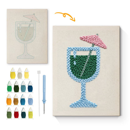 Tropical Green Beverage - Punch Needle