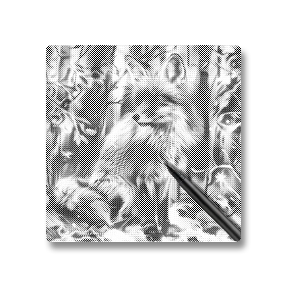 Fox In A Snowy Forest - Dot Painting