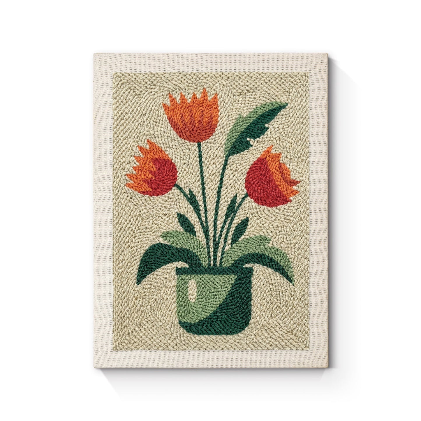Orange Tulips - Punch Needle