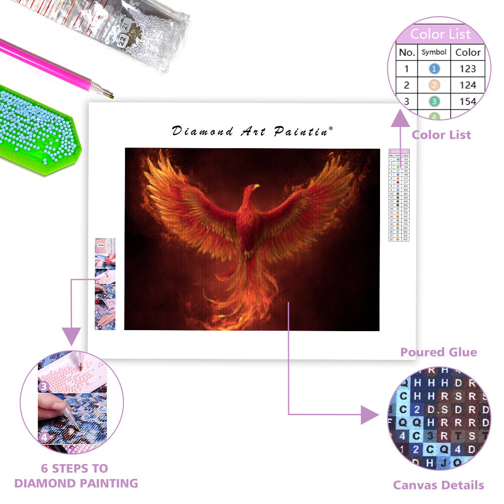 Phoenix Rising from the Ashes - Diamond Painting