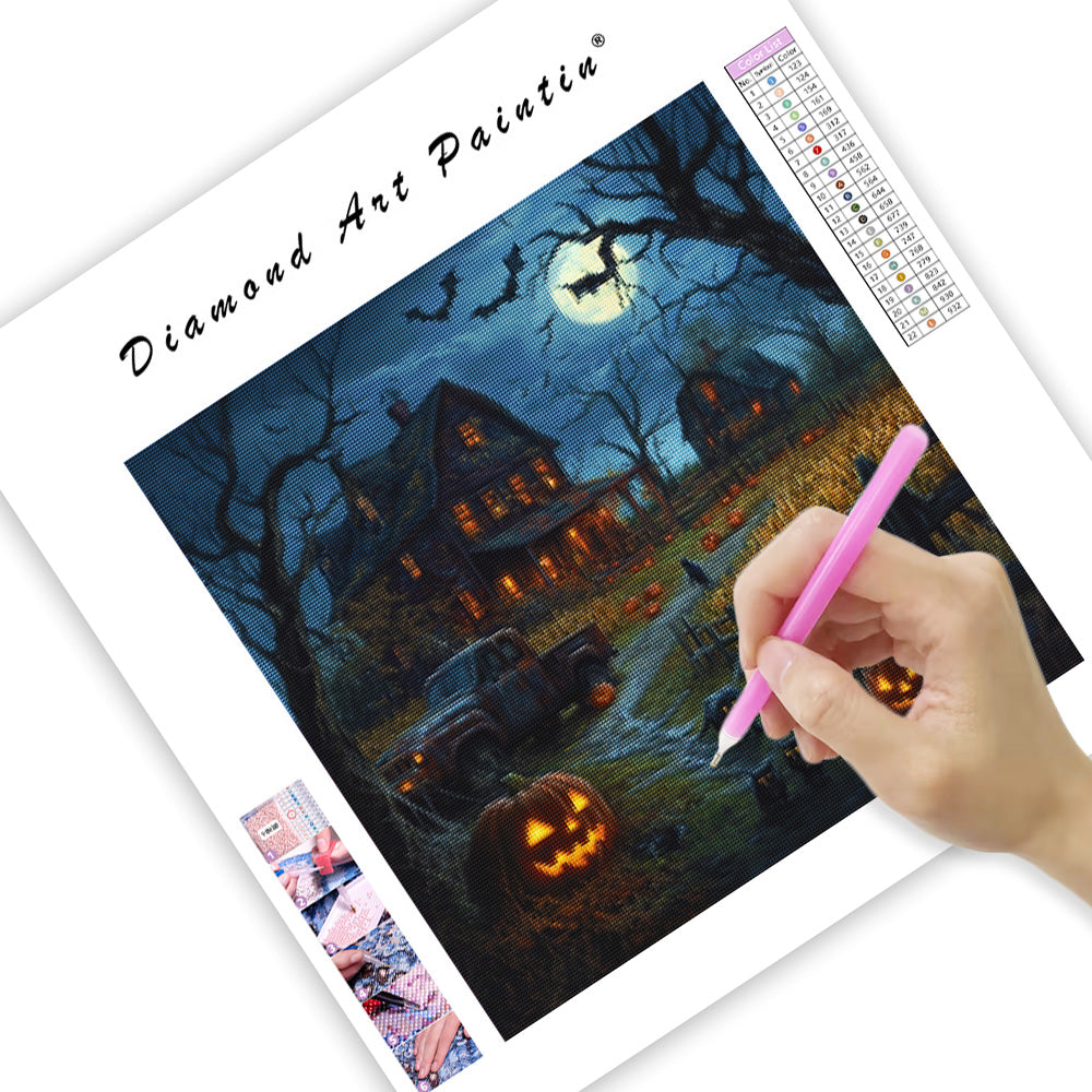 Spooky Halloween Farm - Diamond Painting