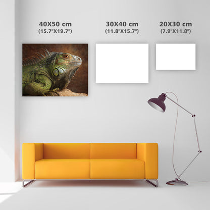 Green Iguana on Rock - Diamond Painting