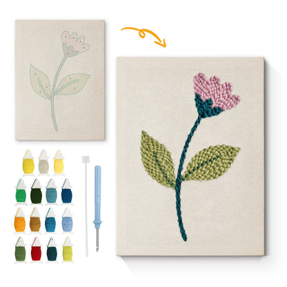Blush Pink Blossom Stem - Punch Needle