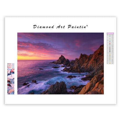 Rocky Coastline at Dusk - Diamond Painting