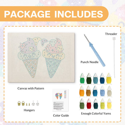 Ice Cream Cones - Punch Needle