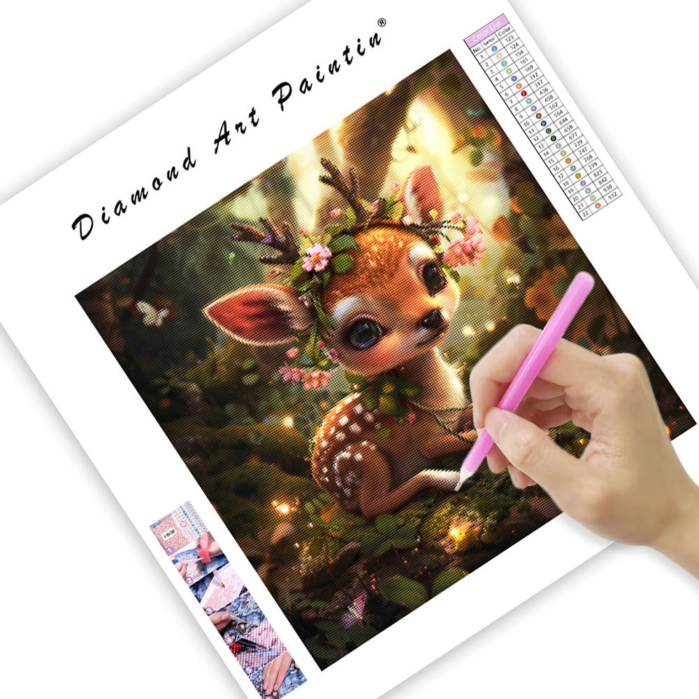 Forest Wreath Deer - Diamond Painting