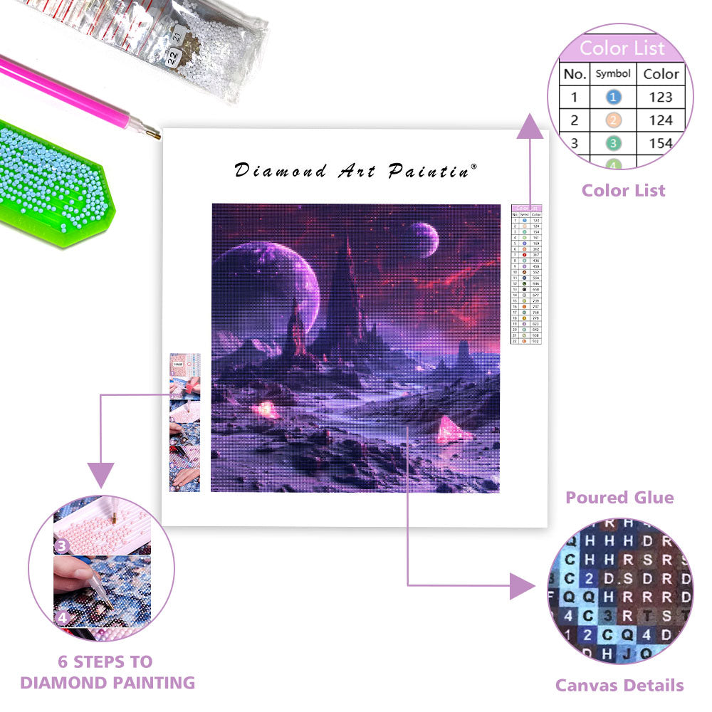 Alien Planet Vista - Diamond Painting