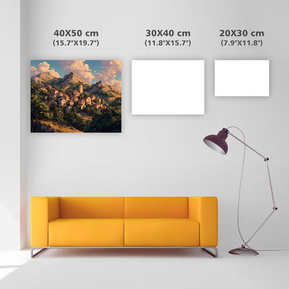 Glimpse of a Mountain Village - Diamond Painting