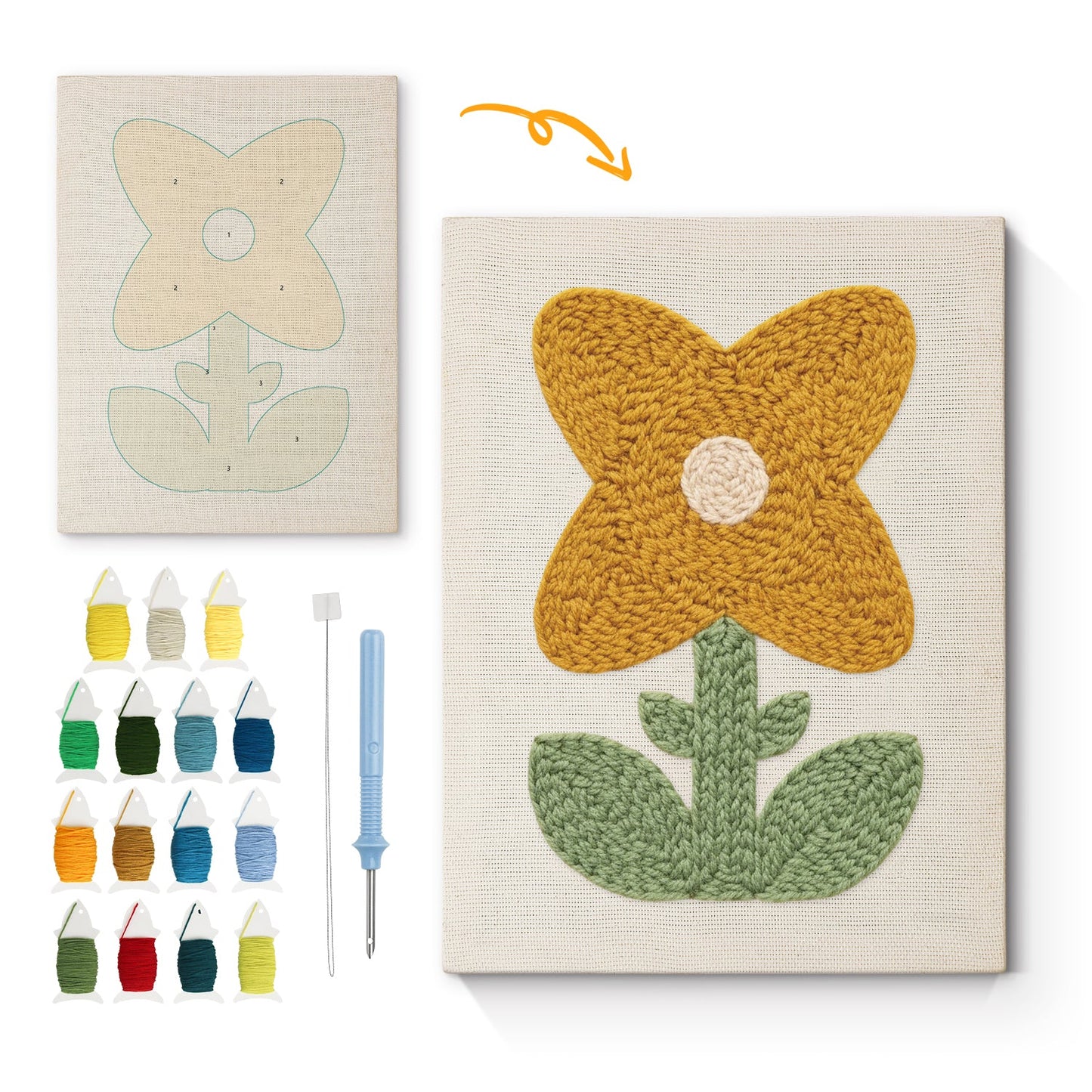 Joyful Pineapple - Punch Needle