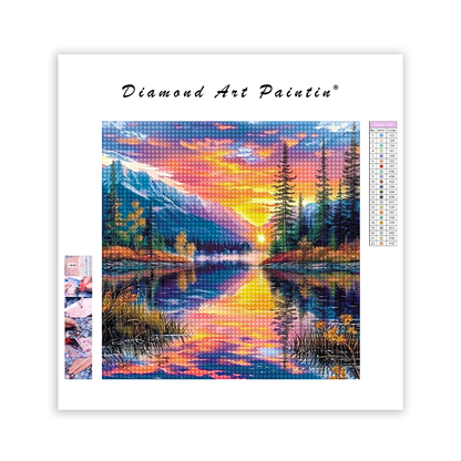 Lake At Sunset - Diamond Painting