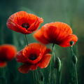 Red Poppies in Green Meadow - Diamond Painting