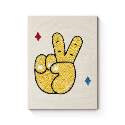 Peace Hand Gesture - Punch Needle