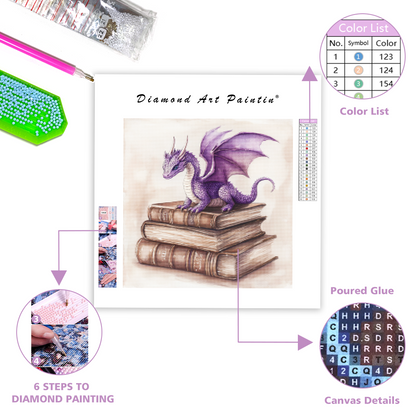 Lavender Dragon - Diamond Painting