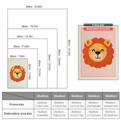 Lion's Face - Punch Needle