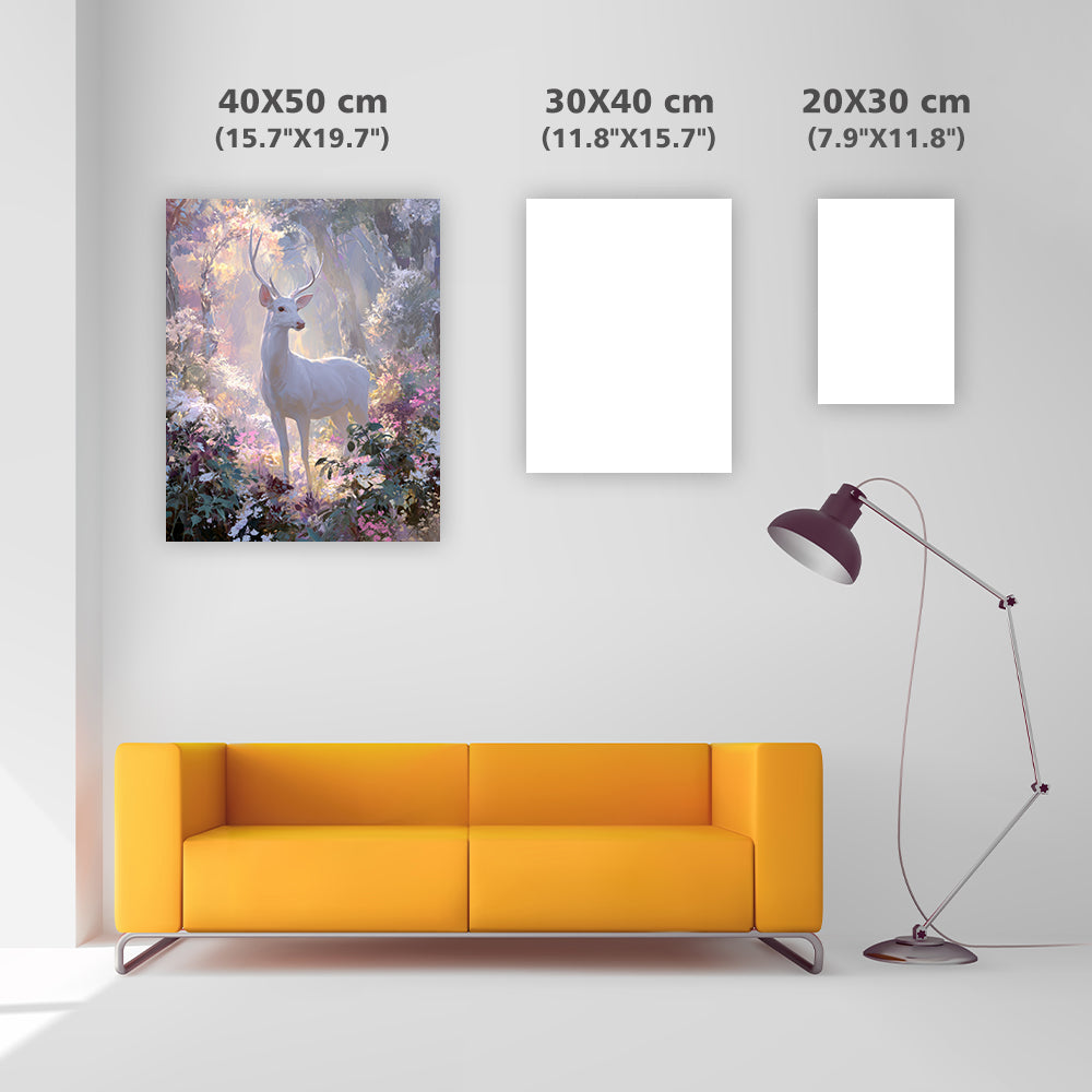 White Deer Light - Diamond Painting