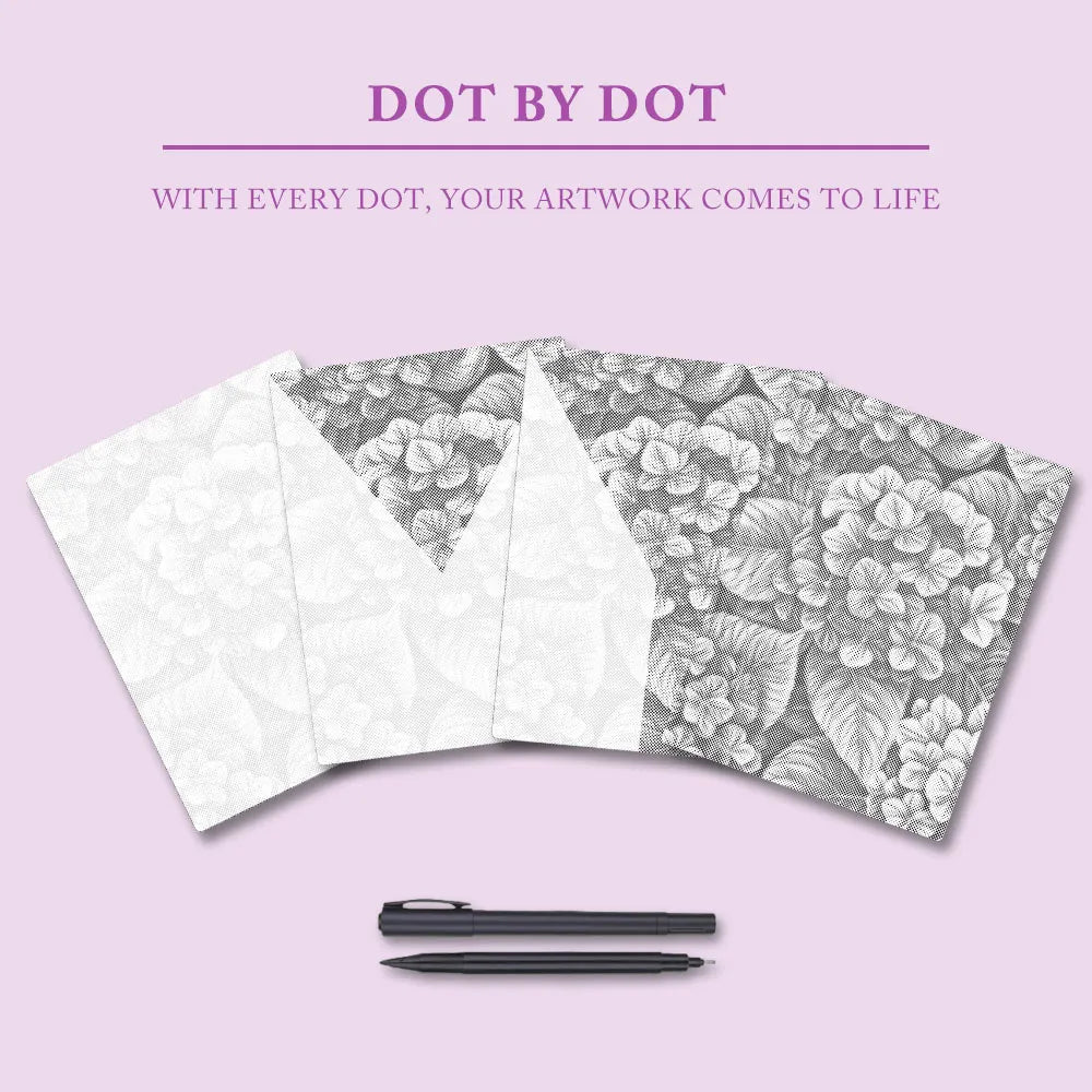 Hydrangeas in Groups - Dot Painting