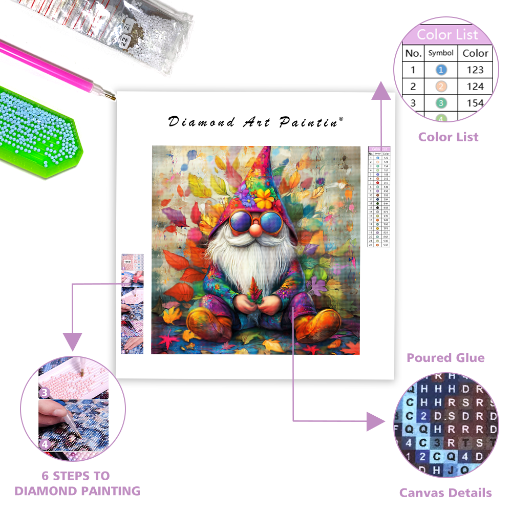 Psychedelic Gnome - Diamond Painting