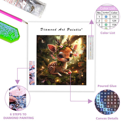 Forest Wreath Deer - Diamond Painting