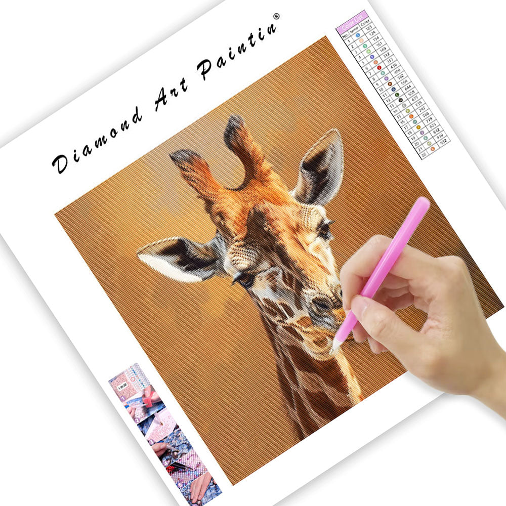 Gentle Giraffe Portrait - Diamond Painting