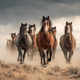 Wild Mustangs Running Free - Diamond Painting