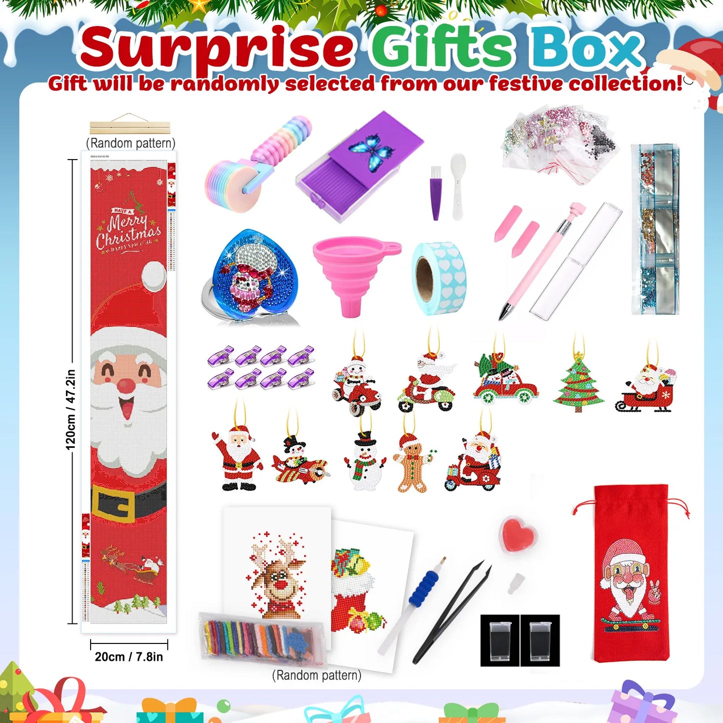 Diamond Painting Christmas Mystery Gift Box-Blue-2
