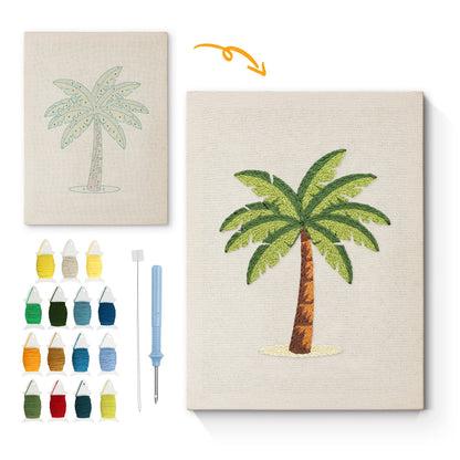 Tropical Palm Tree - Punch Needle