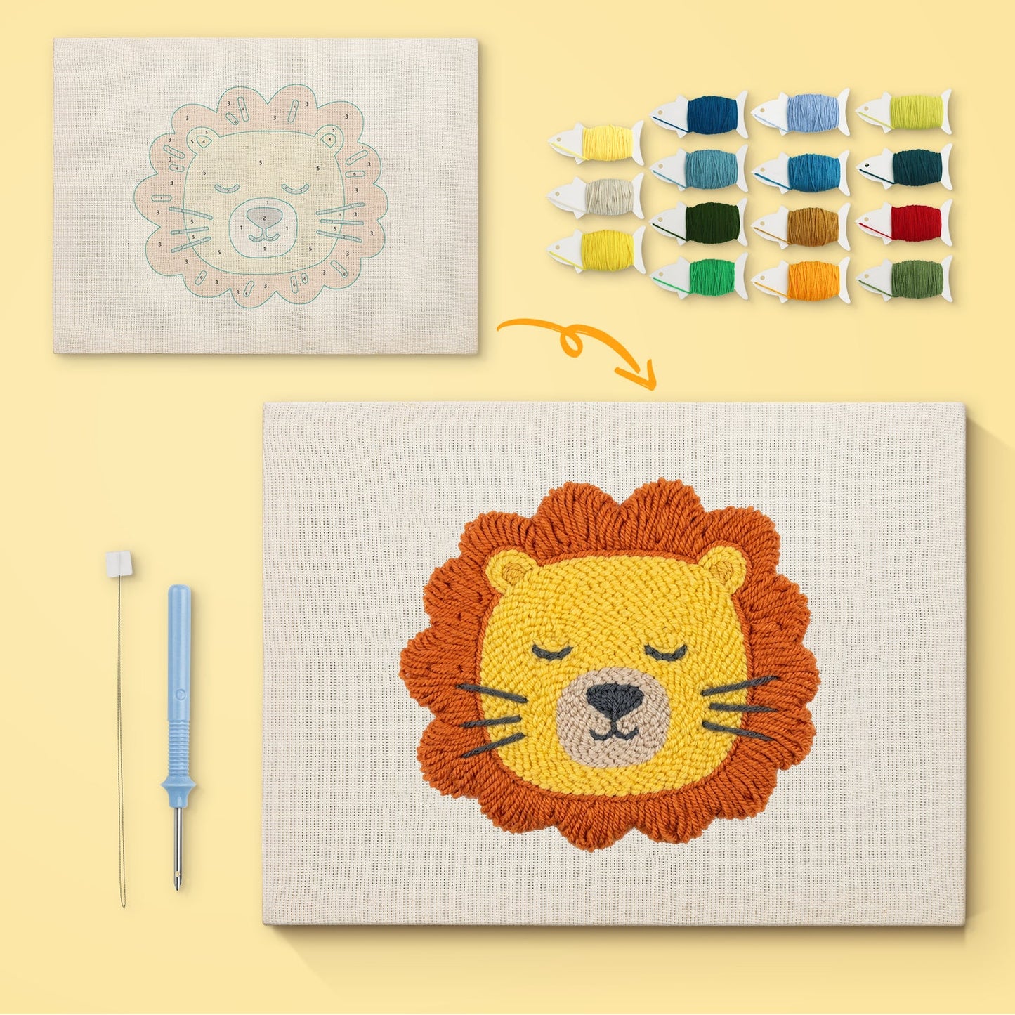 Roaring Lion - Punch Needle