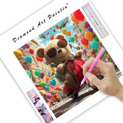 Urban Bear Ride - Diamond Painting