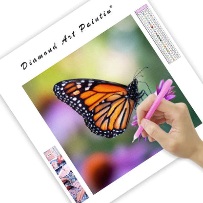 Monarch on Coneflower - Diamond Painting
