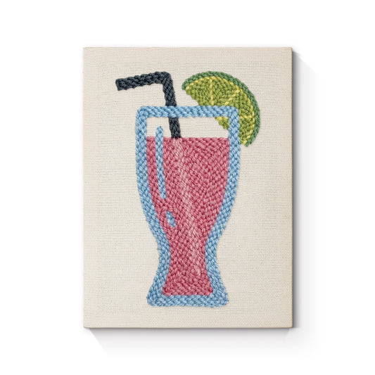 Pink Drink with Lime - Punch Needle