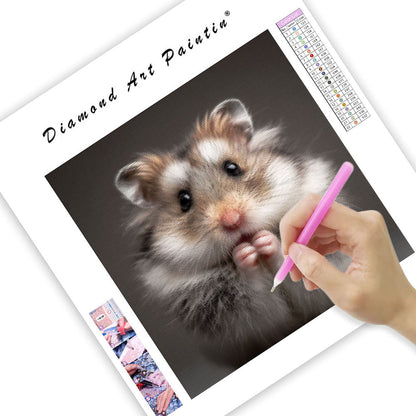Teddy Bear Hamster Grooming - Diamond Painting